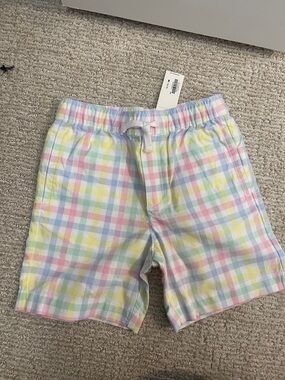 Janie and Jack Pastel Plaid Elastic Waist Shorts in Yellow, Pink, Blue, Green